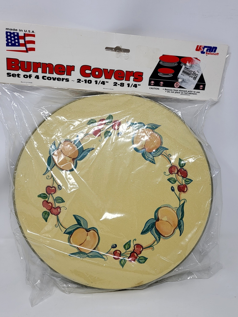 Peach & Cherry Wreath Burner Covers Set of 4